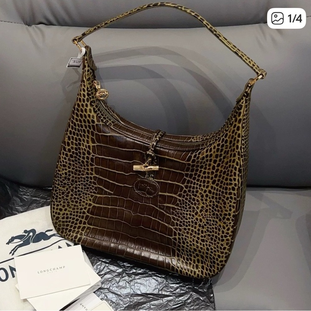 Authentic longchamp Roseau leather bag